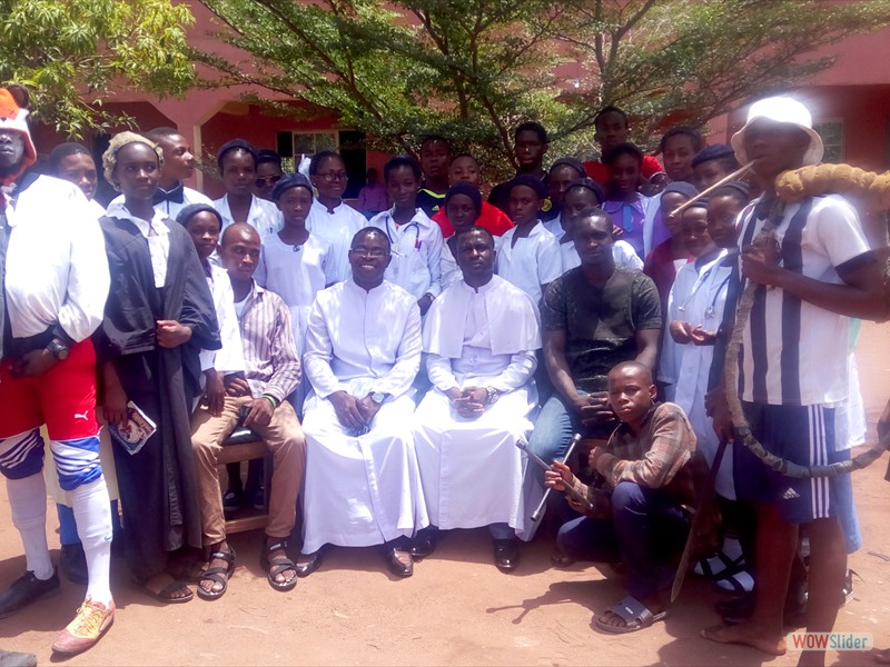 the principal and Fr Chrysanctus with the future artists